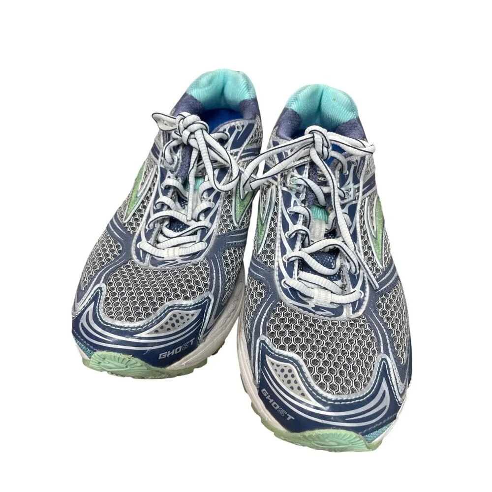 Brooks Ghost 5 Womans green purple running walk sneakers sz 8.5D SKU 9612 - Picture 16 of 16